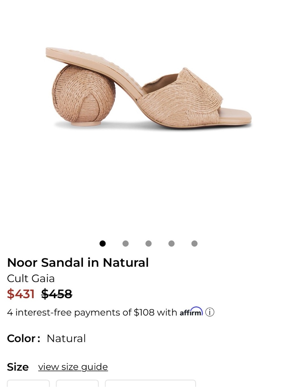 Cult Gaia Noor Sandal in Natural